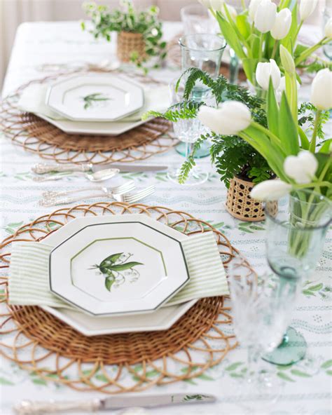 Set A Spring Tablescape Blues And Greens Pizzazzerie