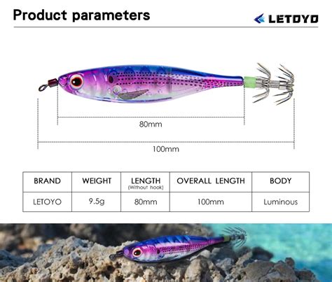 Letoyo Luminous Squid Jig Ultra Bait Crystal Squid Jig Shrimp Lure Cm