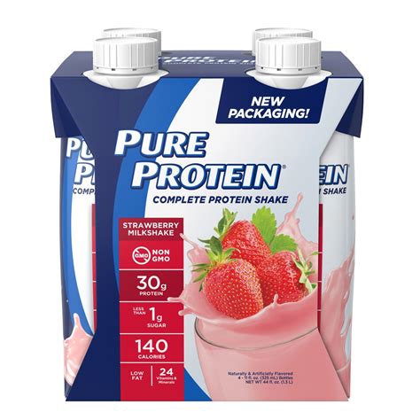Pure Protein Rtd Shake Strawberry 30 G 4 Ct Protein Shakes Meijer Grocery Pharmacy Home And More