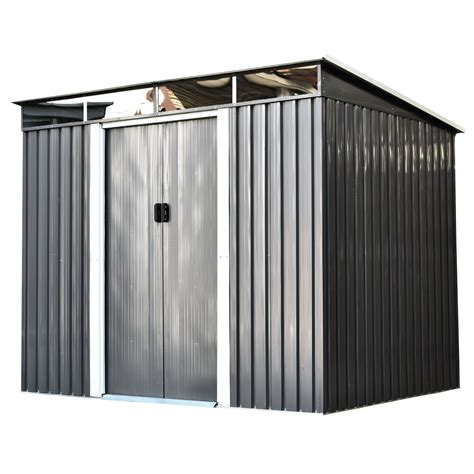 Outsunny Steel Outdoor Garden Storage Shed Yard Tool House Walmart
