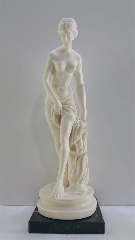 Vintage A Santini Nude Venus Of Cnido Alabaster Sculpture Signed Made