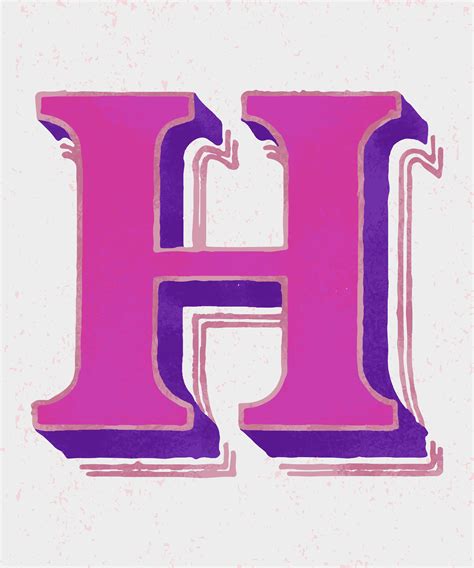 Capital Letter H Vintage Typography Style Download Free Vectors