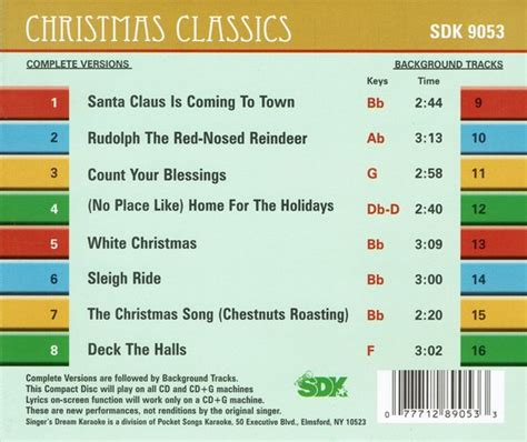 karaoke christmas classics karaoke cd album muziek