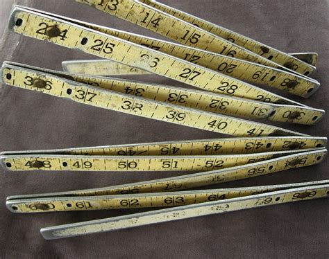 Metal Folding Ruler Vintage Industrial By Daisychainvintage