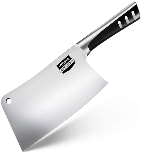 buy utopia kitchen 7 inch cleaver kitchen chopper butcher stainless steel for home kitchen and