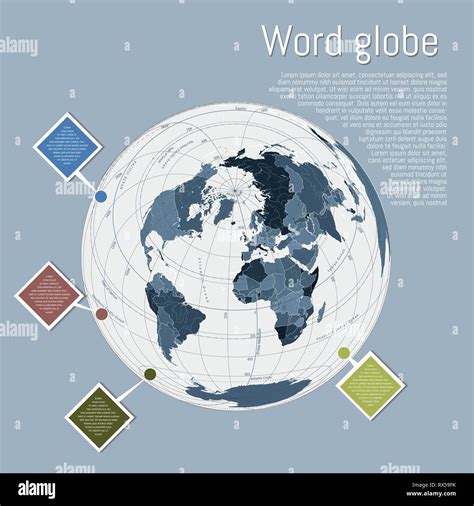 Globo Con Mapa Del Mundo Mundo Planeta Tierra Esfera Ilustración