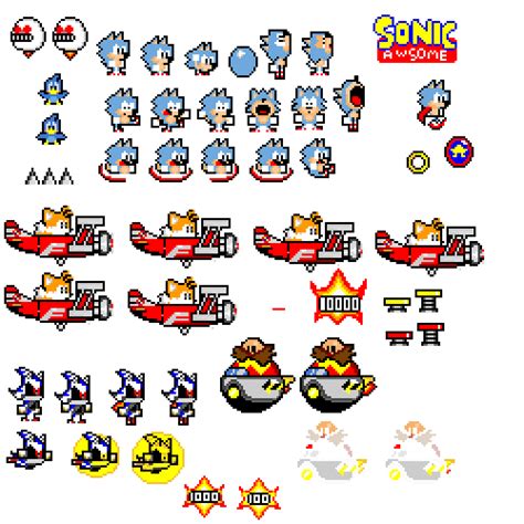 Sonic Custom Sprite Sheet Sonic Awesome Pixel Art