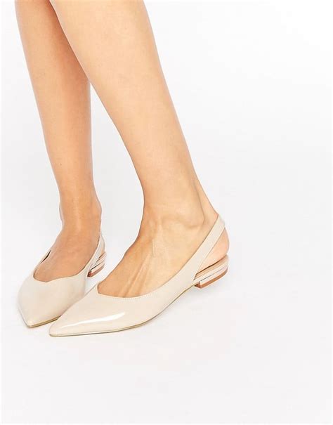 Asos Agatha Nude Slingback Point Flat Shoes Best Nuetral Shoes Summer