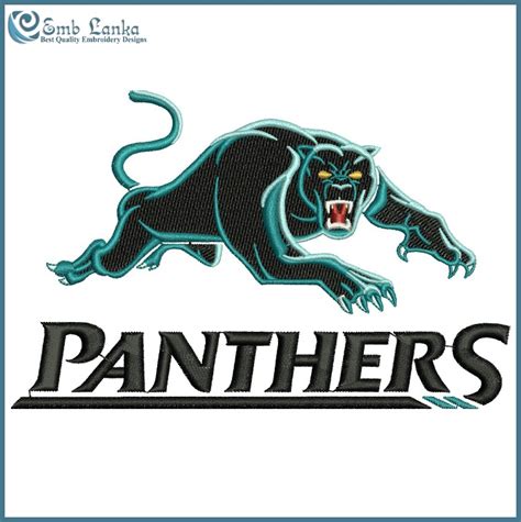 Chat all things panthers right here! Penrith Panthers Logo Embroidery Design | Emblanka