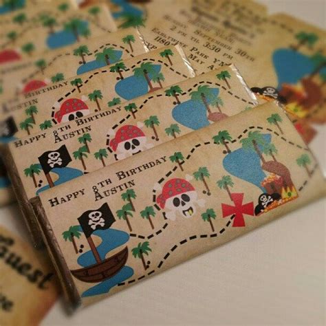 Instant Download Pirate Treasure Ahoy Matey Map Large Candy Bar Wraps
