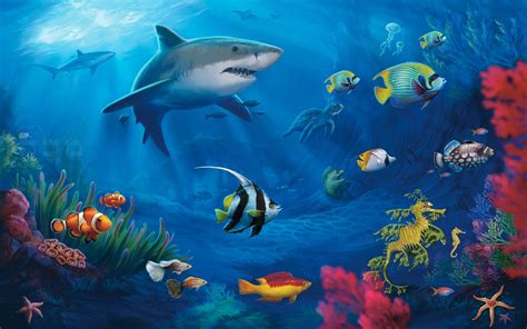 Underwater Sea Life Paintings Ocean Sea Sealife