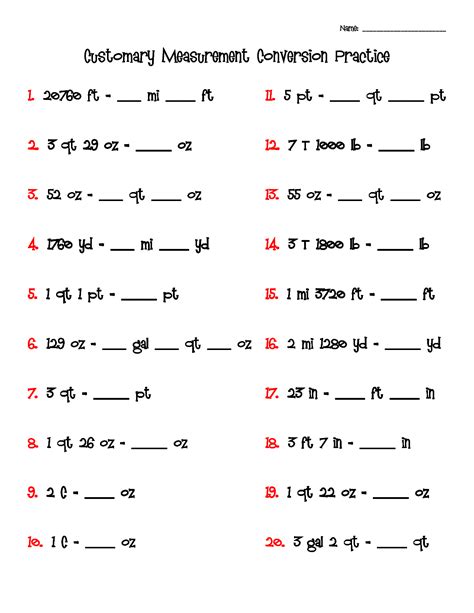 13 Best Images Of Worksheets Converting Units Of Measurement Metric