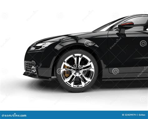 Black Powerful Car On White Background Stock Illustration