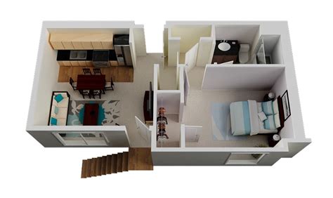 50 One “1” Bedroom Apartmenthouse Plans Architecture And Design