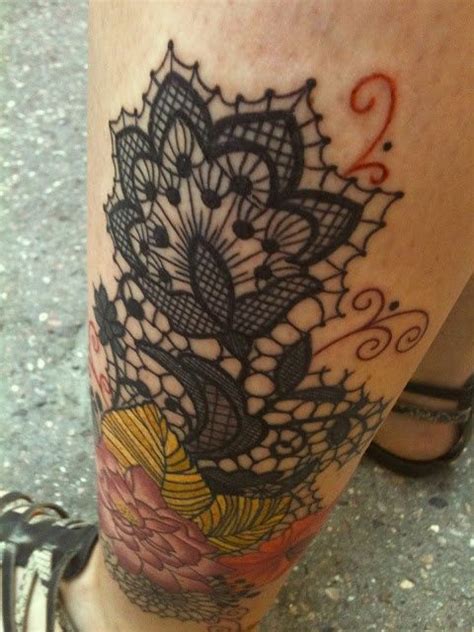 Colors Combined With Black Lace Lace Tattoo Tattoos Body Art