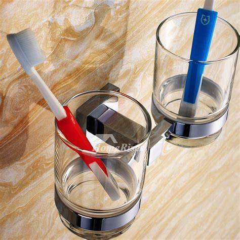 Hotel balfour tooth brush holder cup ceramic porcelain with chrome base 5x3. discount Chrome Silver Toothbrush Holder