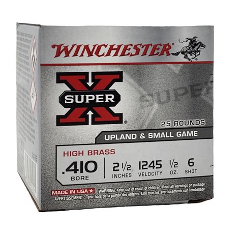 Winchester Super X Ammunition 410 Gauge 2 12 12 Oz 6 Lead