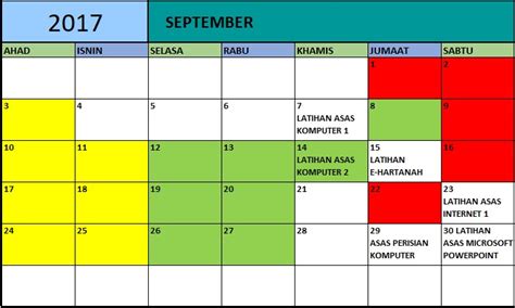 Informasi yang di dapat gaji bulan september akan di bayarkan tanggal 26 agustus 2011. Jadual Aktiviti Bulan September 2017