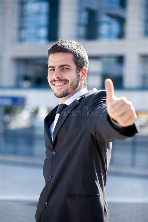 Businessman Showing Thumbs Up Sign Stock Image Image Of People