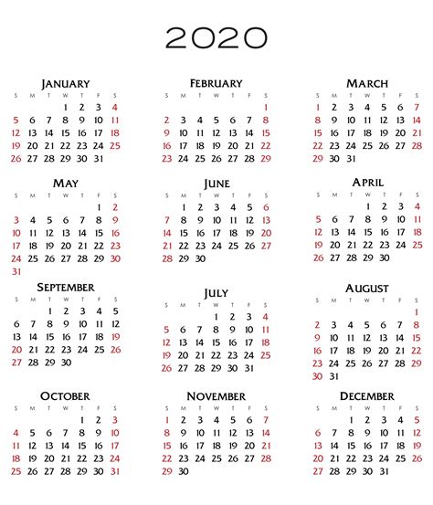 Kalendář 2020 Stock Fotka Zdarma Public Domain Pictures