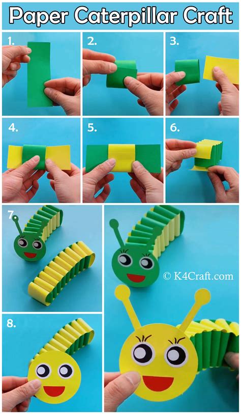 Paper Caterpillar Craft For Kids Step By Step Tutorial K4 Craft