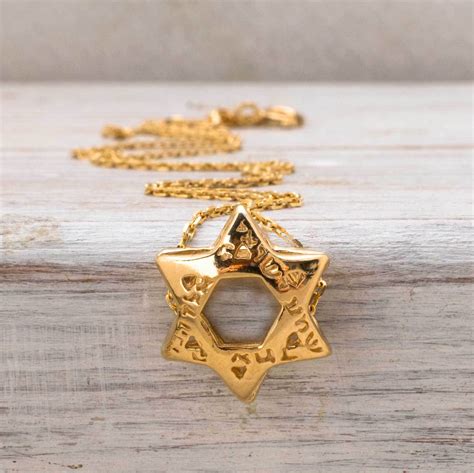 Star Of David Pendant 14k Gold Plated Over 925 Sterling Silver Judaica