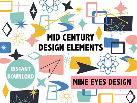 Mid Century Clipart Graphic By Mine Eyes Design · Creative Fabrica