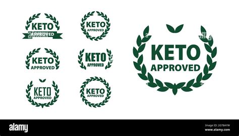 Keto Approved Diet Marks Set For Certified Ketogenic Products Vector