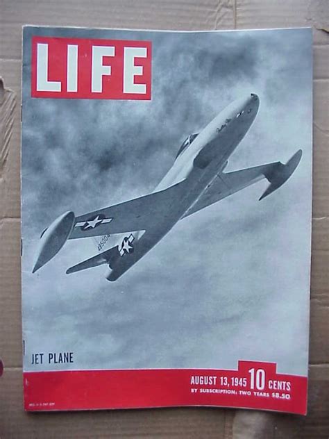 August 13 1945 Life Magazine Wwii Jet P 80 On The Cover Has