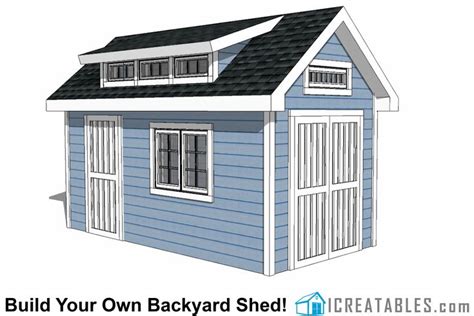 8x16 Shed Plans With Dormer | iCreatables.com in 2020 ...