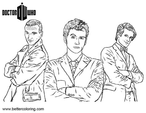 This doctor coloring page featuring tools doctors use will help your child grow familiar with some common medical instruments. Doctor Who Coloring Pages Three Men - Free Printable ...