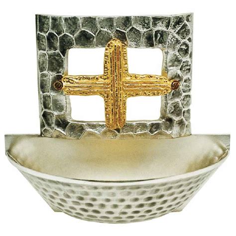 Many religious rites make use of a special water, sometimes known as holy water. Holy Water Stoup H. cm 15 (5,9 inch) golden Cross brass Wall mounted Catholic Font | Vaticanum.com