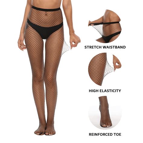 Buy Manzi Women High Waist Sexy Fishnet Stockings Classic Fishnet