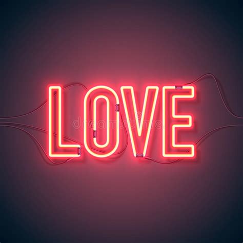 Neon Love With Heart Stock Illustration Illustration Of Happy 132620521