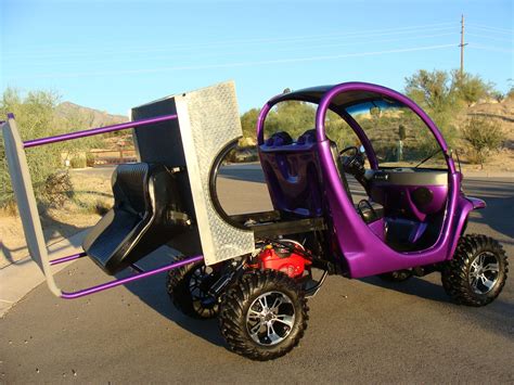 MONSTER 45mph GAS POWERED GEM CAR, 12" LIFT, PURPLE w/ FLAMES