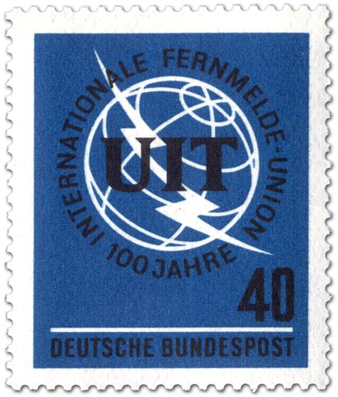 Globus Mit Blitz 100 Jahre Fernmelde Union ITU Briefmarke 1965
