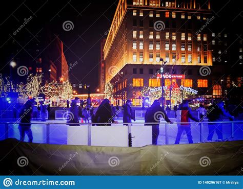 Christmas Holiday Lights Display At Public Square In Downtown Cleveland