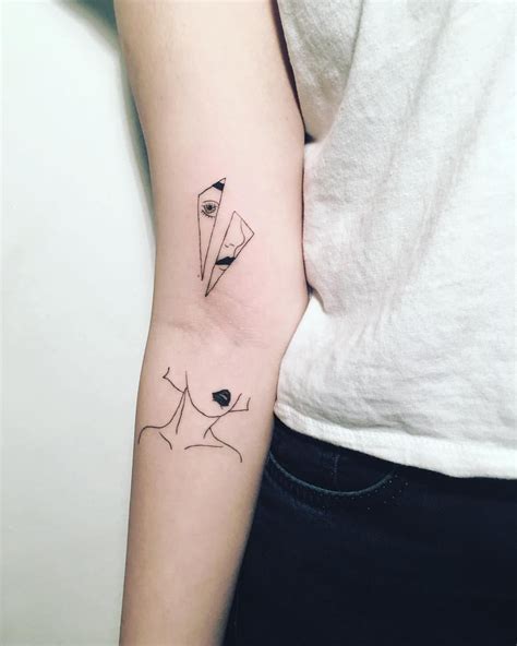 Abstract Line Work Tattoo
