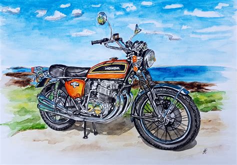 Custom Watercolour Hand Painted Motorcycle Paintings Etsy
