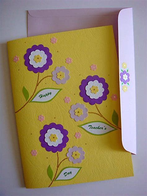 The first set of pop up cards i am sharing with you, take a 2 d image and with a fold, turn into into a clever 3d pop up card. Lin Handmade Greetings Card: Teacher's day pop up flowers ...