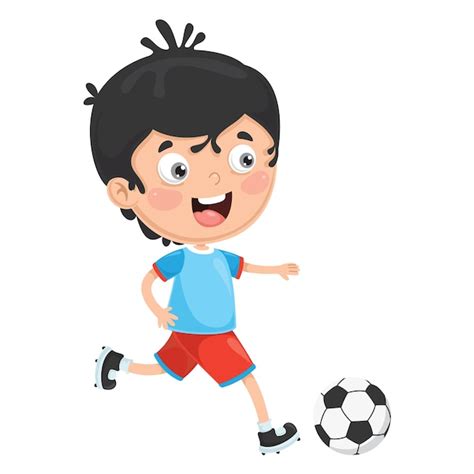 Ilustración De Vector De Niño Jugando Fútbol Descargar Vectores Premium