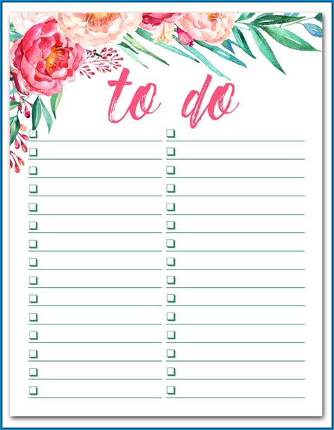The productivity tools of today. Free Printable Cute To Do List Template | ZiTemplate