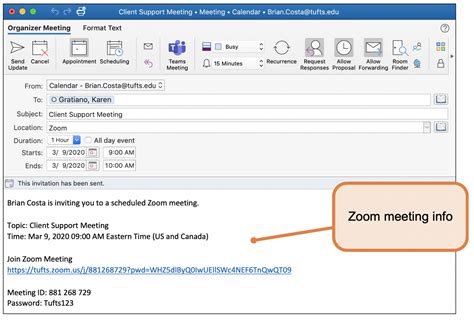 If you also wish to create an event in the calendar application of your outlook and send an invitation of it to others, you can follow the instructions provided in this guide. Scheduling a Meeting | Technology Services