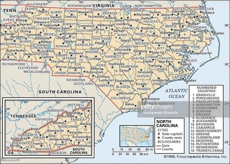 Political Map Of North Carolina Political Map Of The State Of North