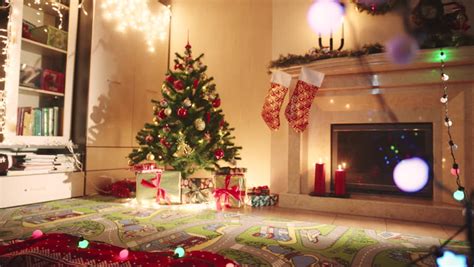 Christmas living room clipart backgrounds. Decorated Living Room On Christmas Stock Footage Video ...