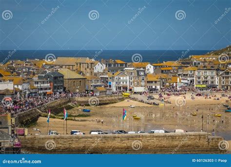 St Ives Beach At Low Tide Editorial Stock Photo Image Of Cornish