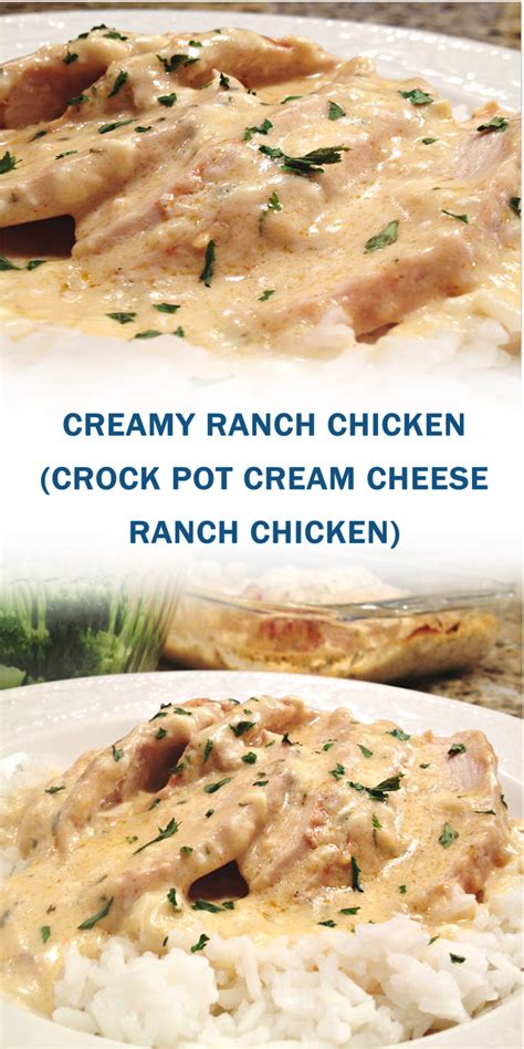 We used boneless skinless thighs to make this recipe. CREAMY RANCH CHICKEN (CROCK POT CREAM CHEESE RANCH CHICKEN ...