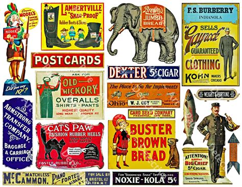 Advertising Sign Stickers General Store Sign Illustrations Etsy