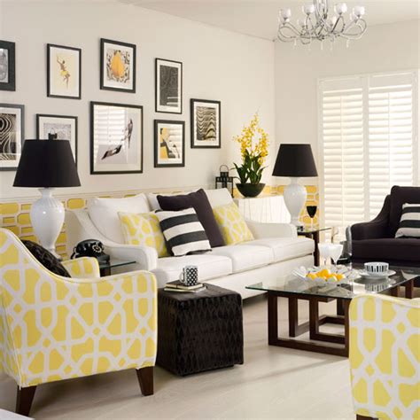 The wall should be all plain white so you can decorate it with other kinds of accessories. Yellow monochrome living room | Decorating with monochrome ...