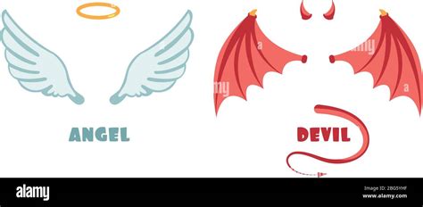 Nobody Angel And Devil Suit Innocent And Mischief Vector Symbols
